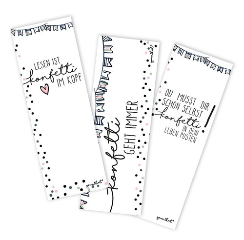 12er set lesezeichen konfetti - lesezeichen,