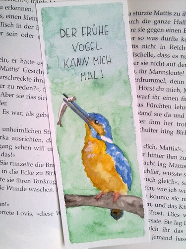 Lesezeichen eisvogel zitat - lesezeichen, eisvogel,