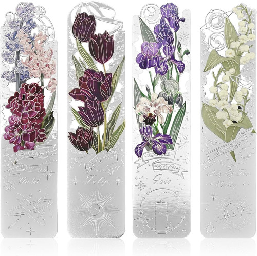Metall lesezeichen set blumen - metall,